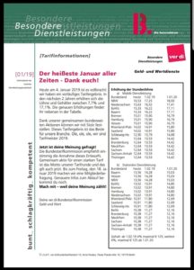 Tarifinfo vorläufiges Ergebnis Geld- und Werttransport